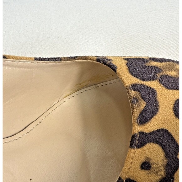 Bella Marie Faux Suede Mary Jane Wedge Leopard Print 3" Heel Size Women's 8.5 - Picture 8 of 11